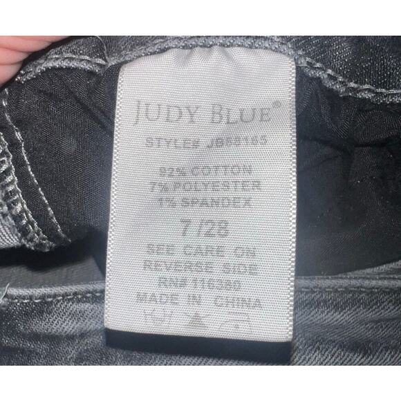 Judy Blue Denim Skinny Fit Gray High Rise Jeans Size 7 Distressed Ankle - Picture 10 of 13